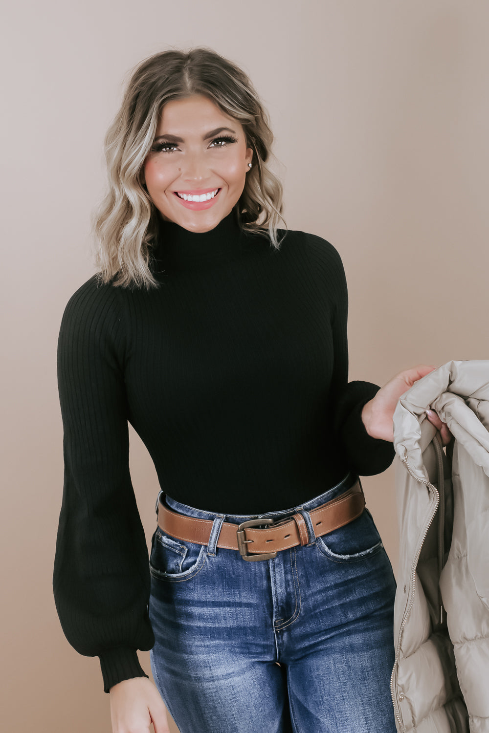 Meet Up Ribbed Sweater Bodysuit, Black – Everyday Chic Boutique