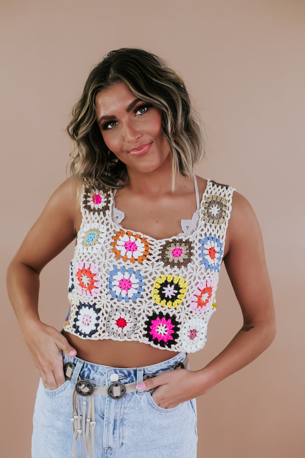 Colorful Crochet Crop Top, Multi – Everyday Chic Boutique