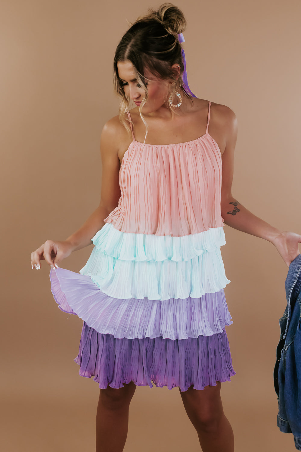 for The Frill Tiered Mini Dress