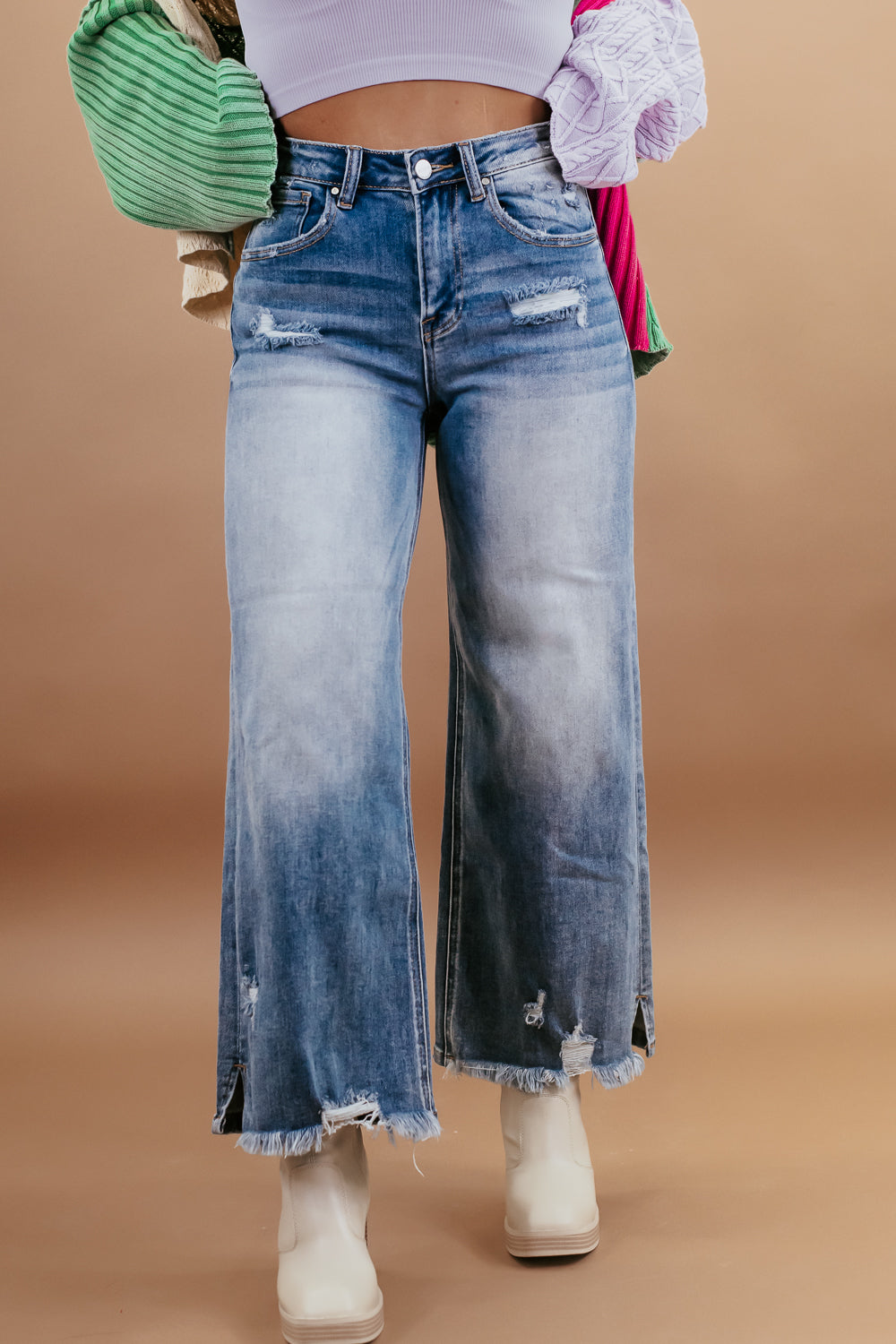 High Rise Frayed Hem Jeans – Yup Sup