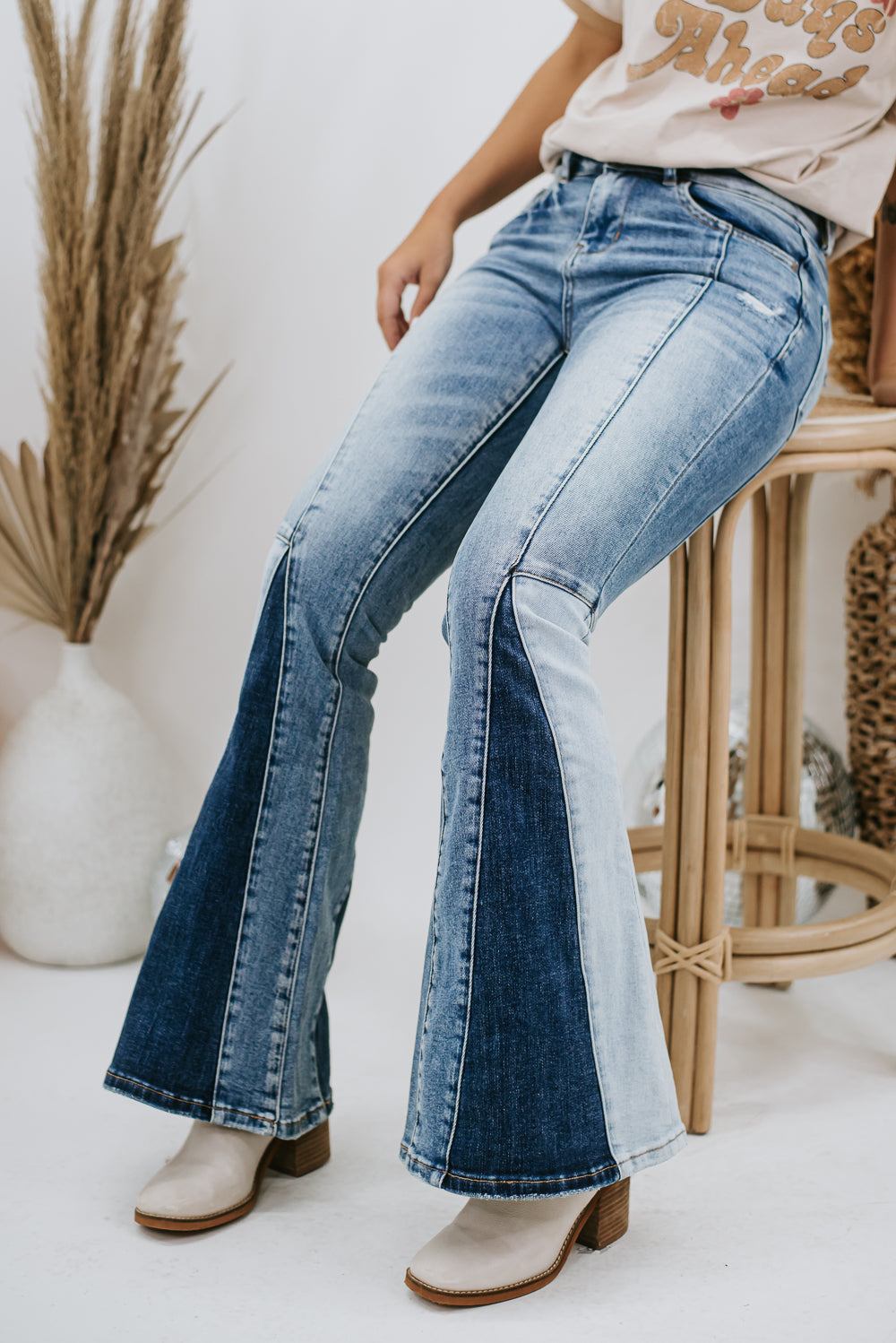 VERVET Dew Drop High Rise Flare Jeans