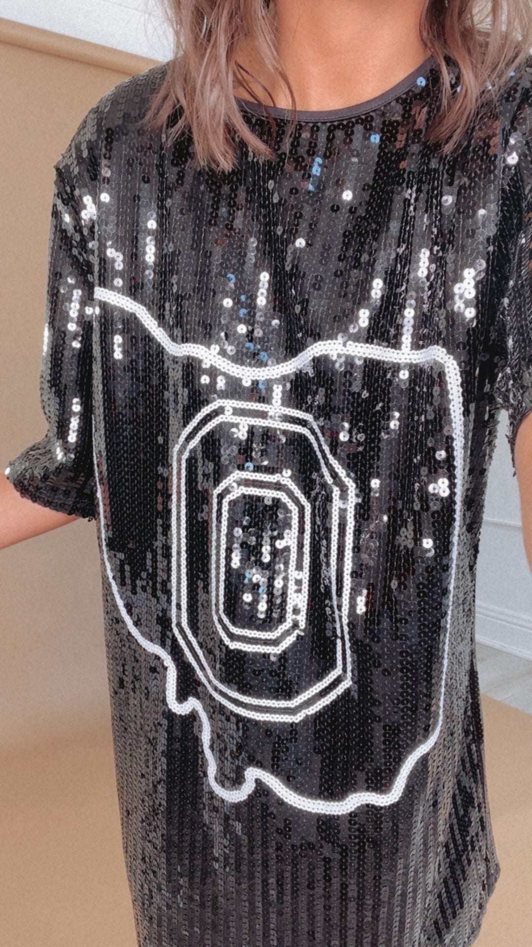 OH Spirit Sequin Dress, Black