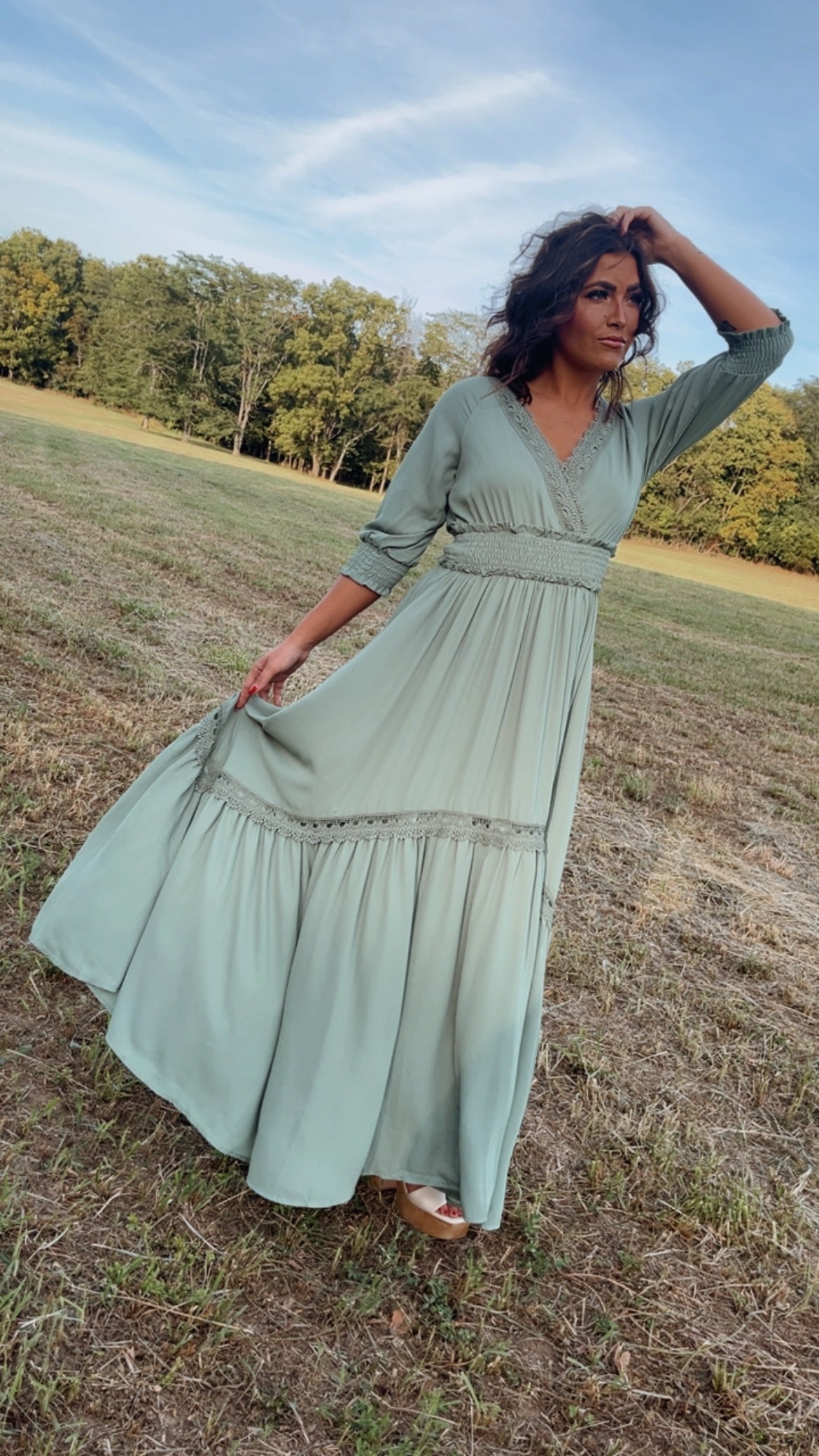 ECB Exclusive Most Admired Maxi Dress Sage Everyday Chic Boutique