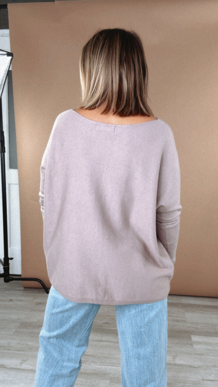 Level Up Basic Boat Neck Sweater, Mocha