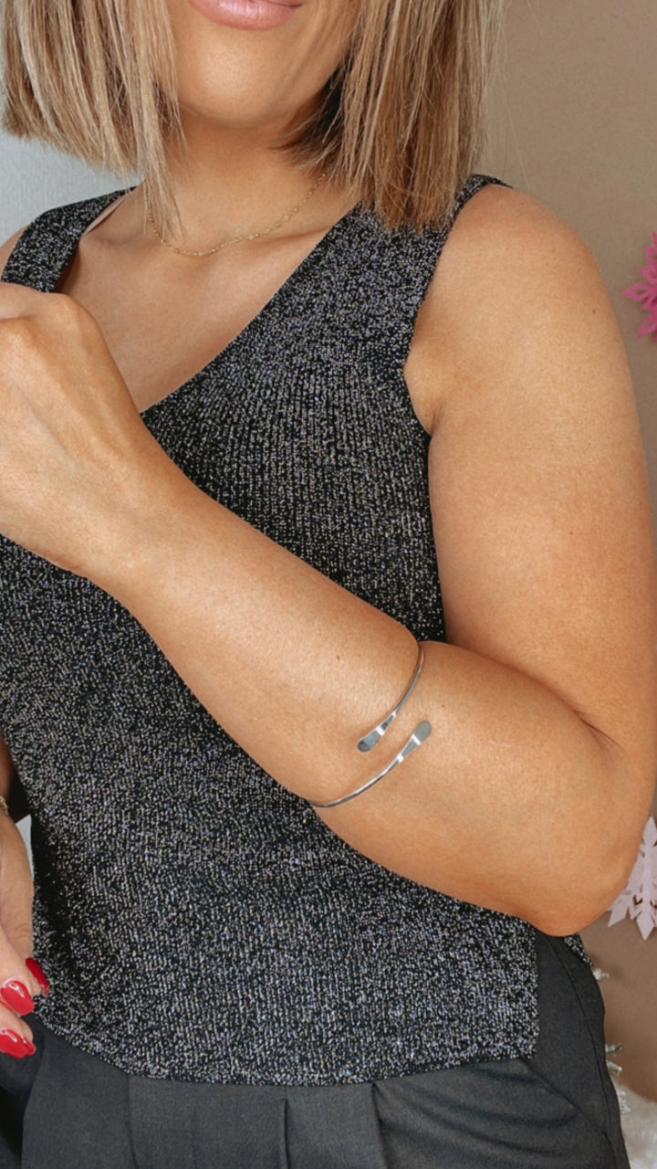 Just Enough Minimal Arm Cuff/Bangle, Silver