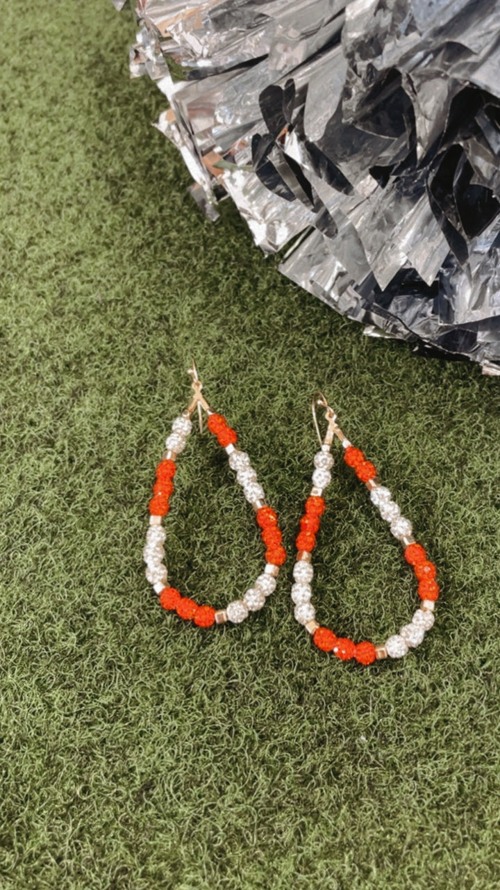 Teardrop Glitz Earring, Orange