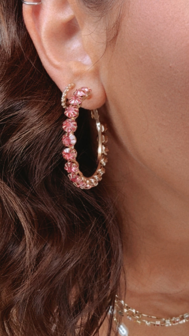 Treasure Jewels: Brilliant Pink Hoop Earring