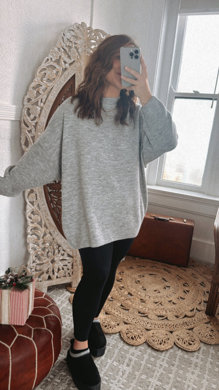 All Cozy Oversized Sweater, Grey