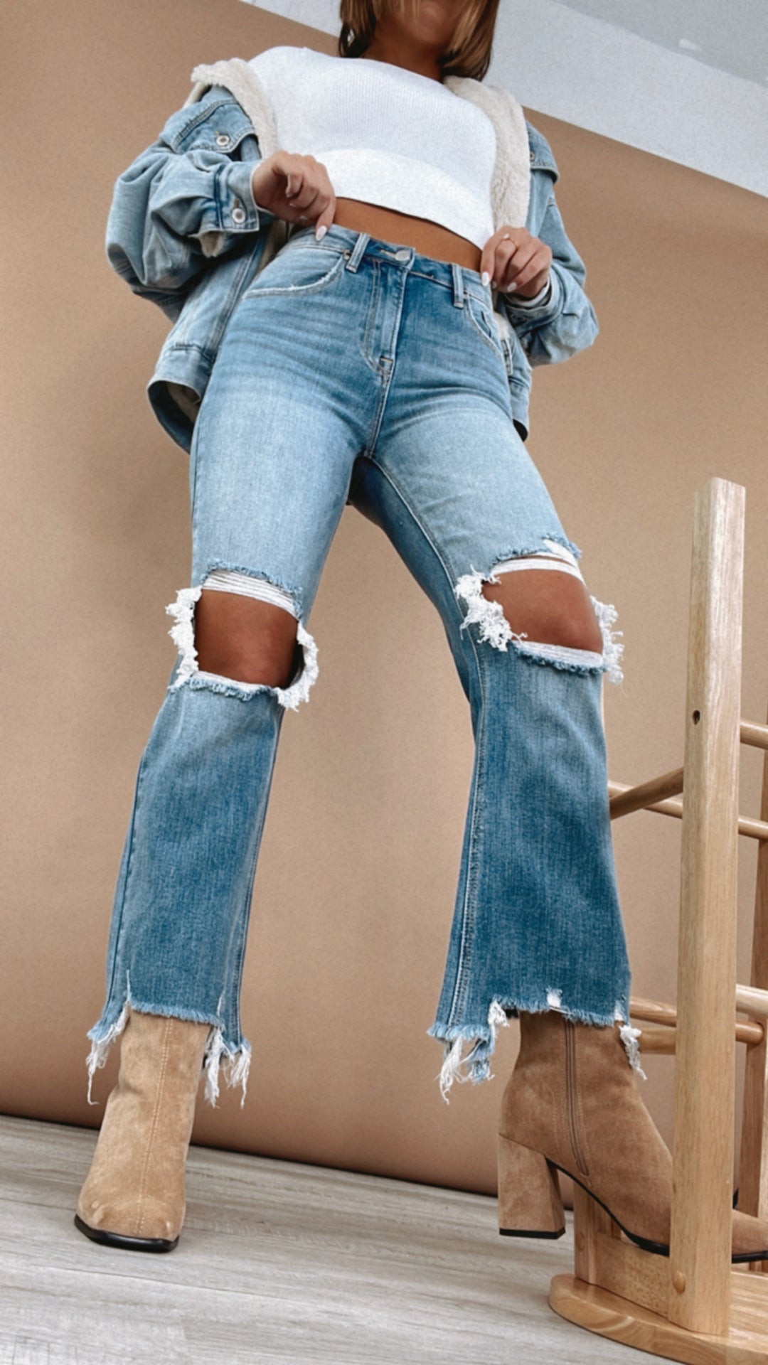 Stevie Straight Leg Jean, Medium RISEN