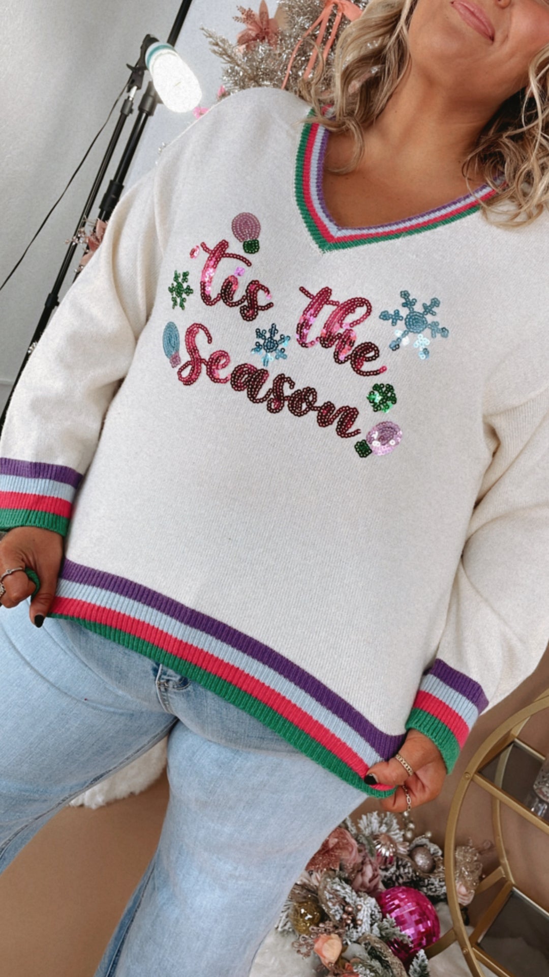 Tis’ The Season Sweater, Cream