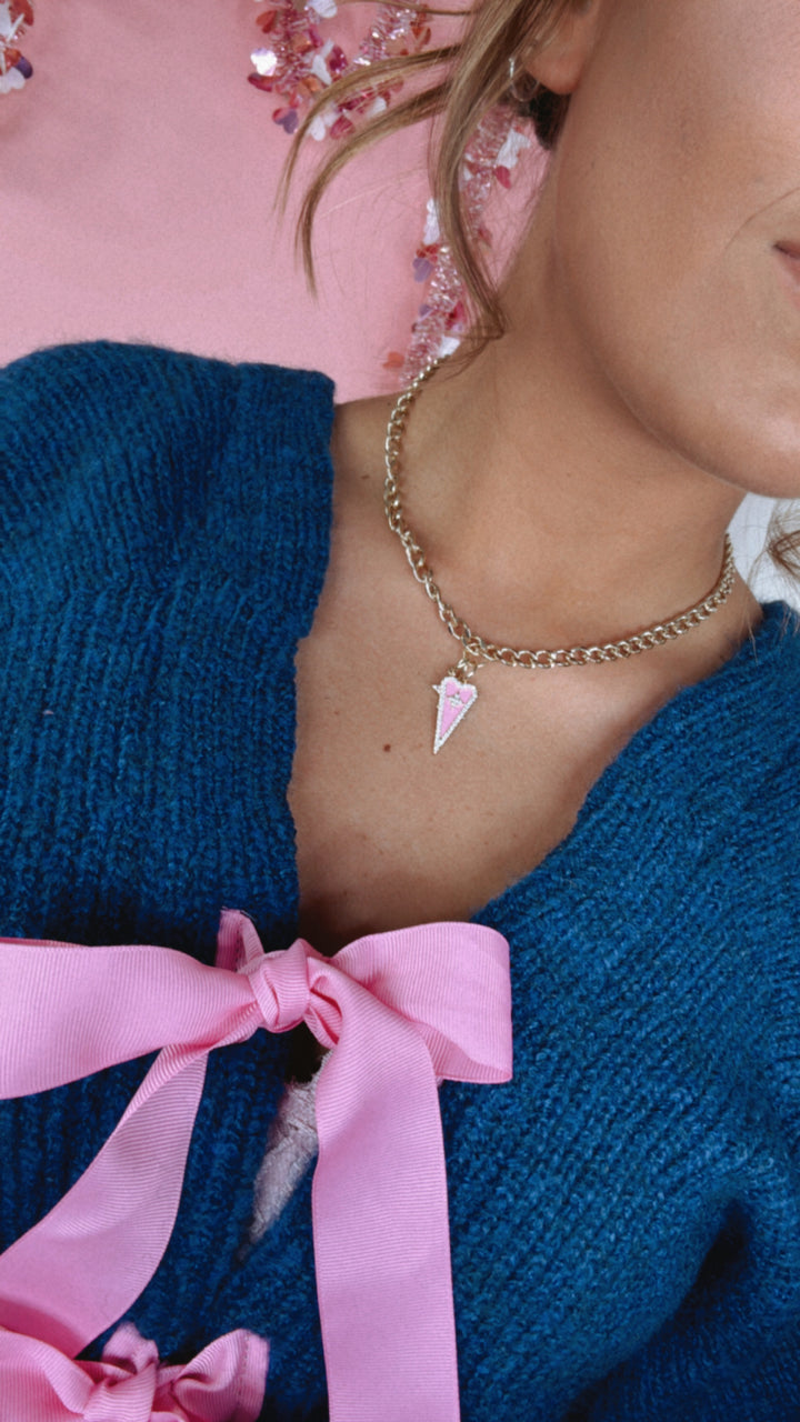 Treasure Jewels: Pink Kind Heart Necklace Gold