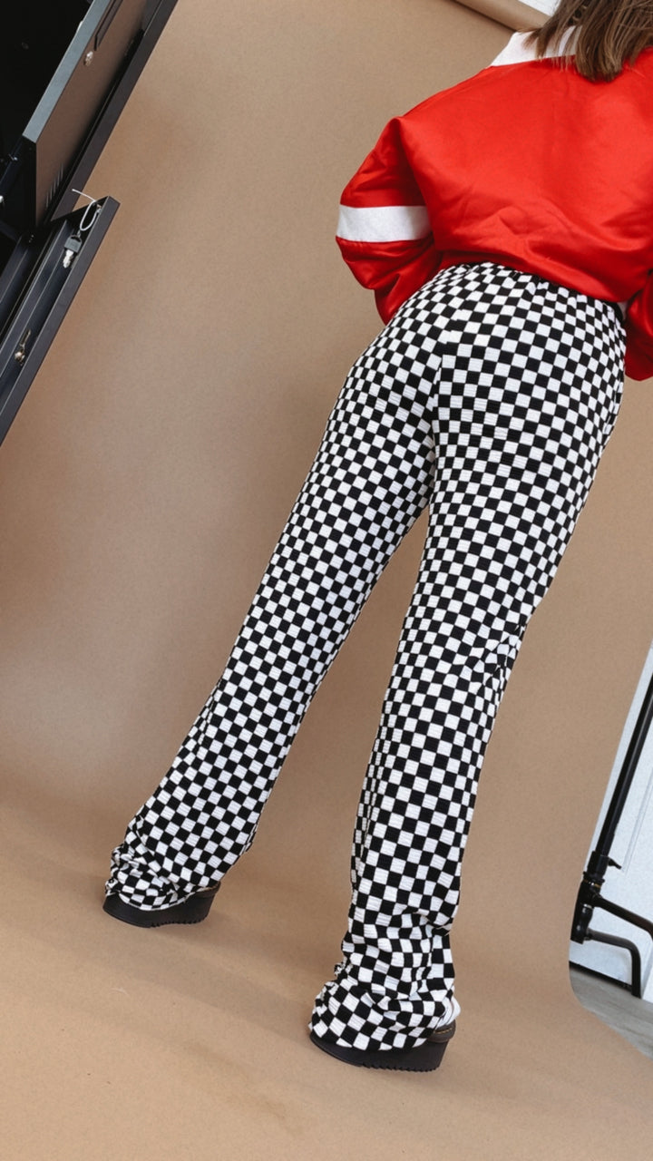 ECB Exclusive : Kickin' It Checkered Pant, White/Black PREORDER shipping 10.1.24