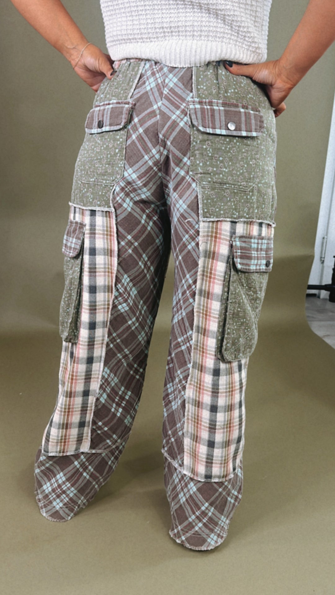 POL: Drifter Flannel Patchwork Wide Leg Pants