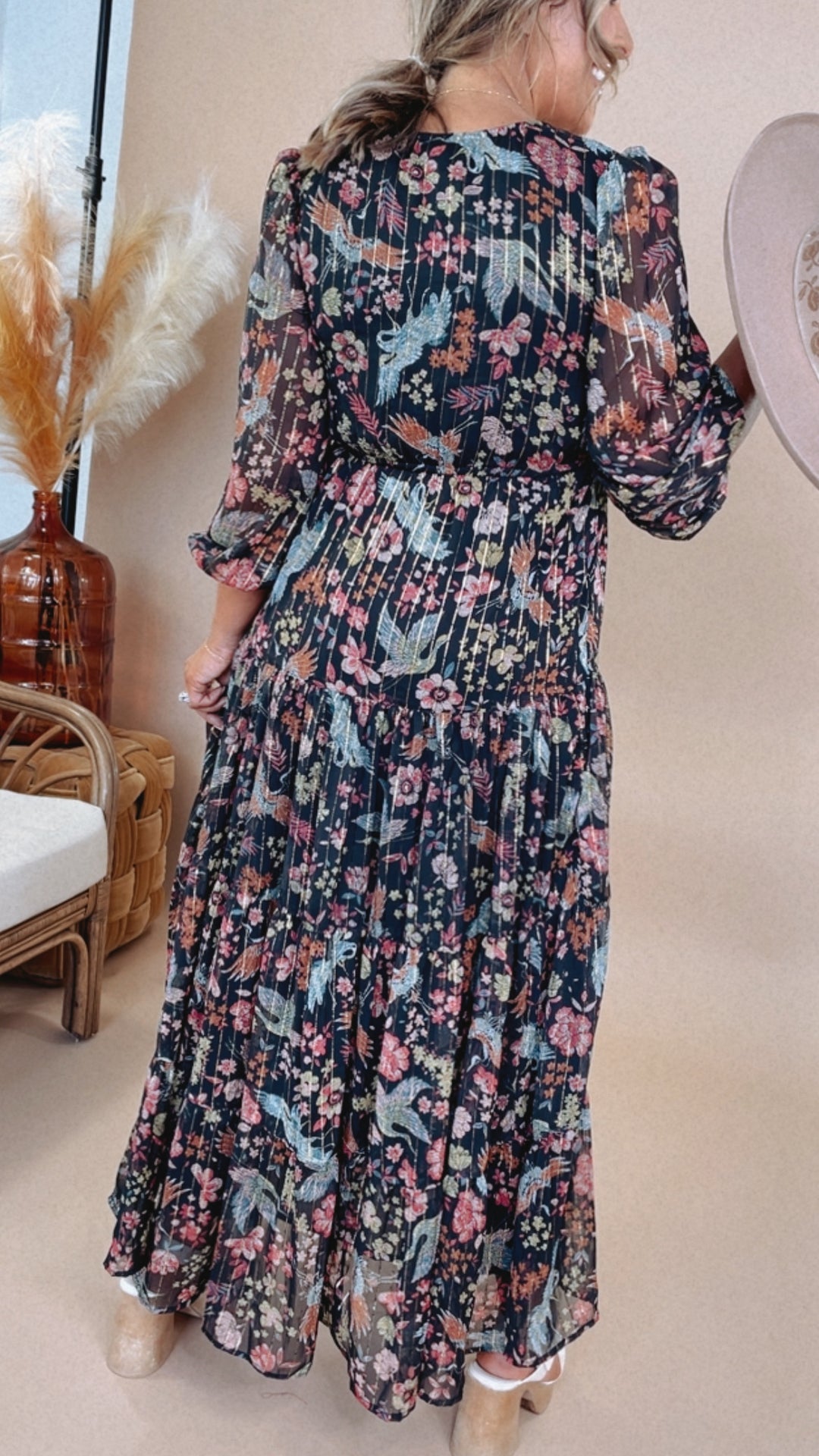 Sheer Overlay Maxi Dress, Desert