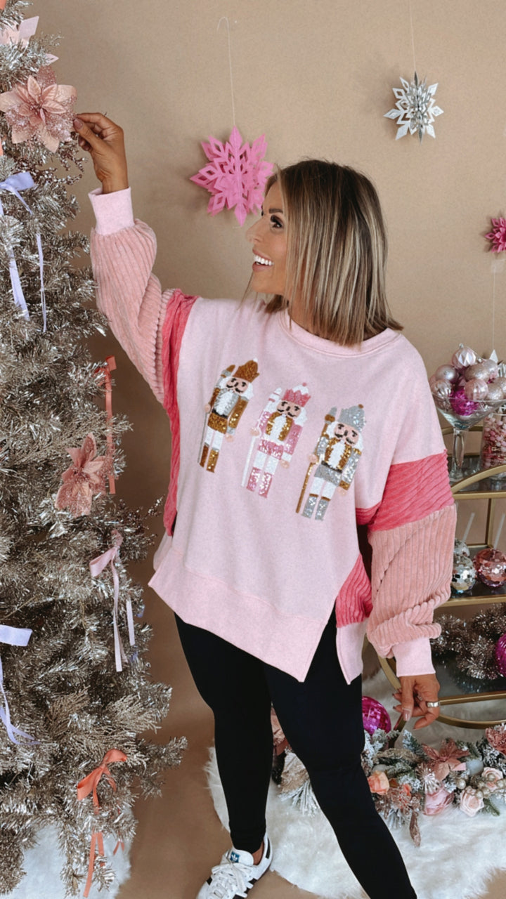 Most Cheer Nutcracker Oversized Sweatshirt, Pink