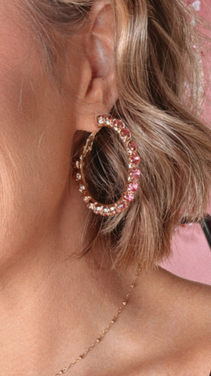 Treasure Jewels: Brilliant Pink Hoop Earring