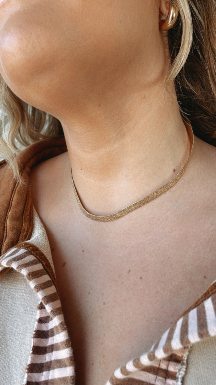 Snake Chain Choker Necklace, Gold