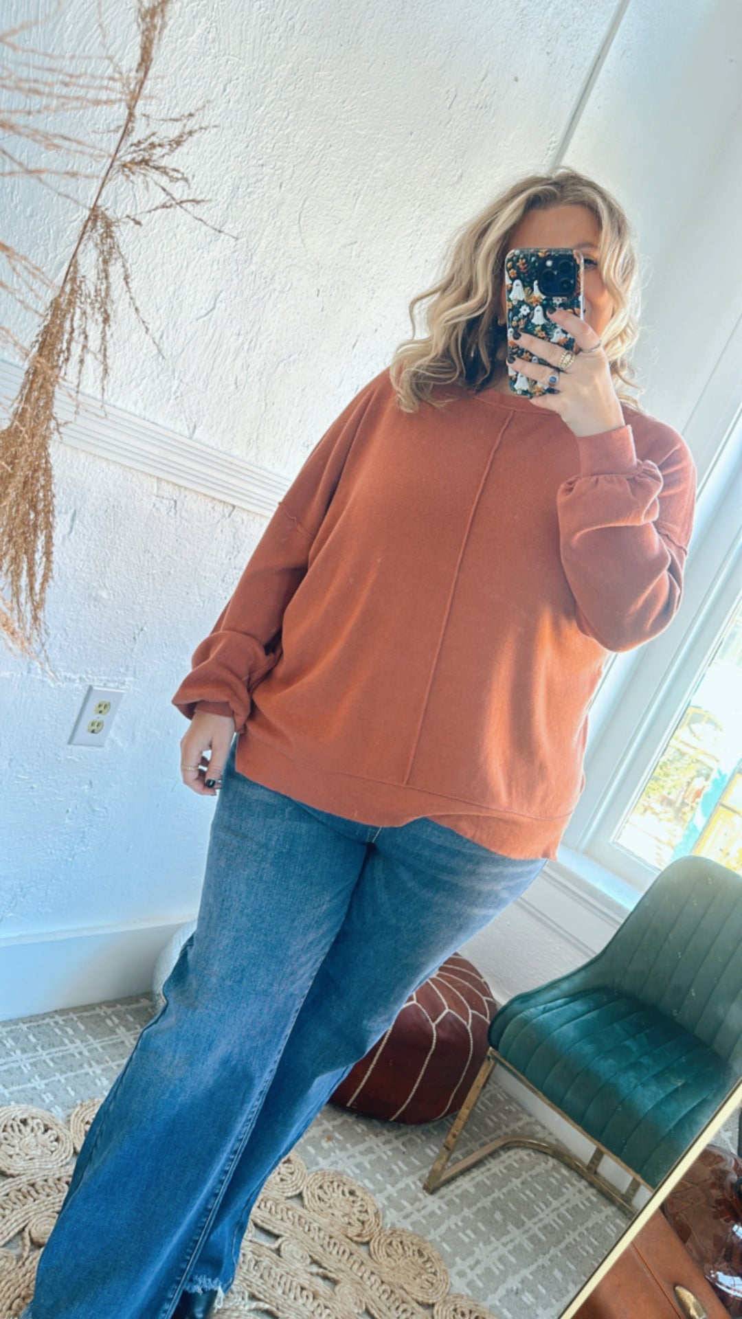 All About You Oversized Knit Sweater , Rust