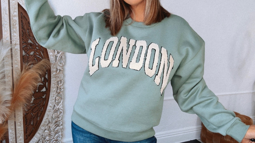 London Boucle Letter Patch Sweatshirt