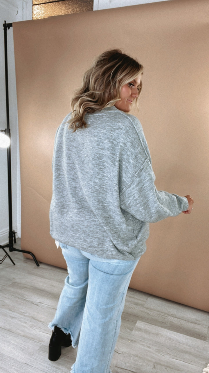 All Cozy Oversized Sweater, Grey