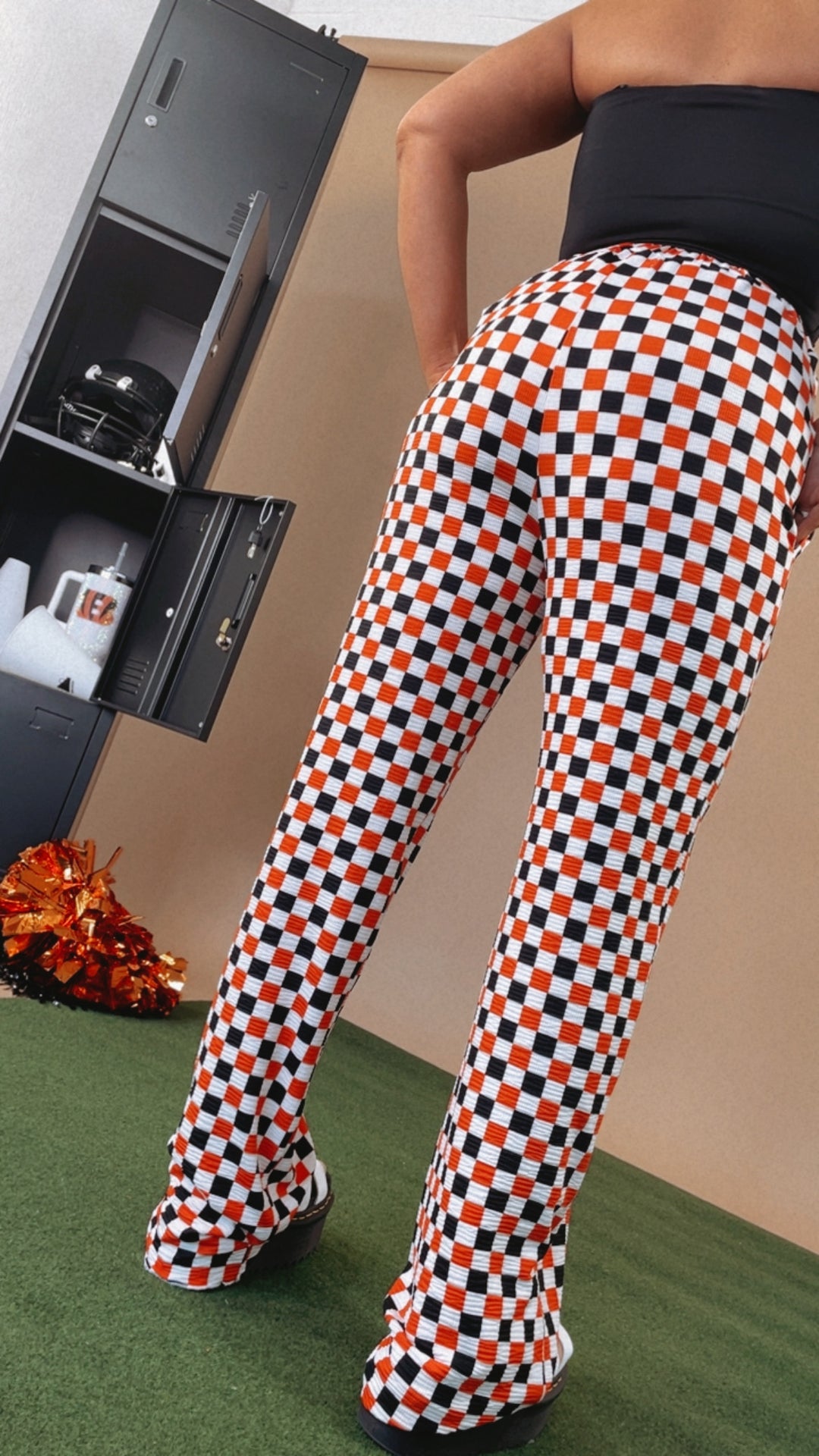 PRE ORDER: 10/1: ECB Exclusive : Kickin' It Checkered Pant, Orange/Black