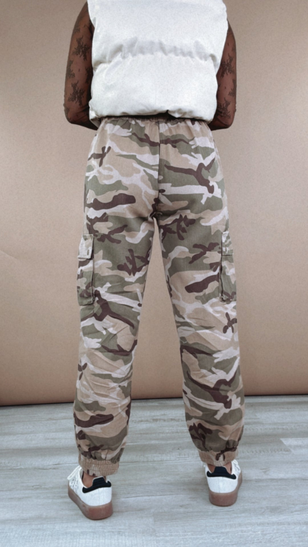 Have Your Attention Beige Camo Jogger