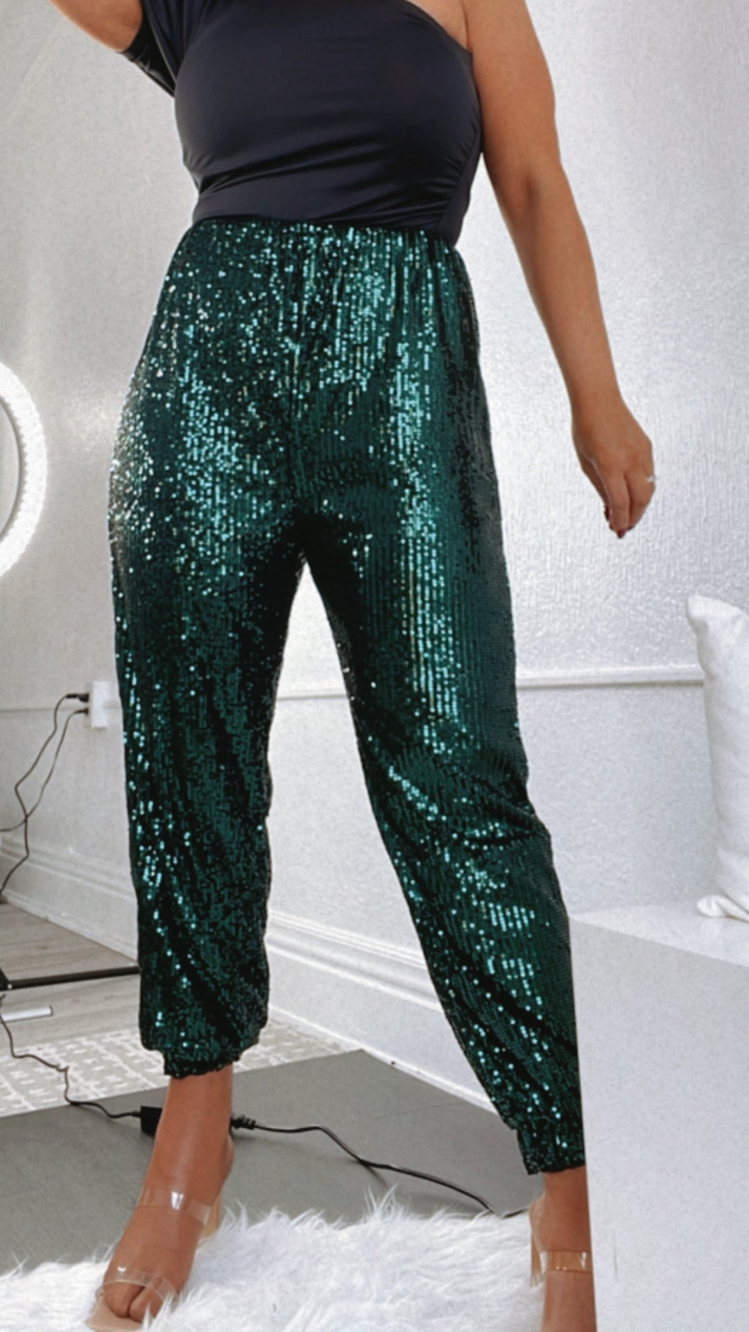 Seasons Best Sequin Joggers, Green