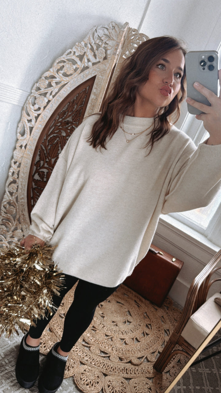 All Cozy Oversized Sweater, Sand