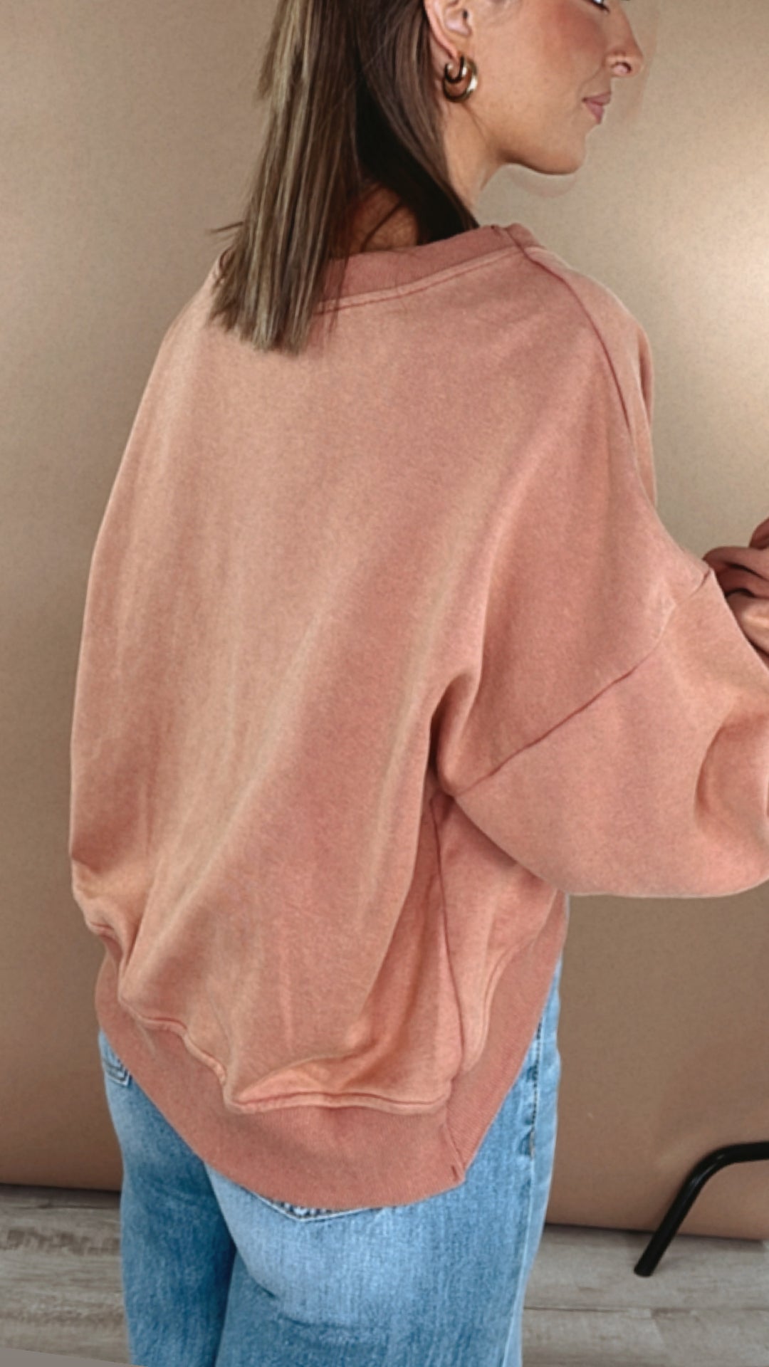 POL: Criss Cross Reversible Sweatshirt, Terracotta