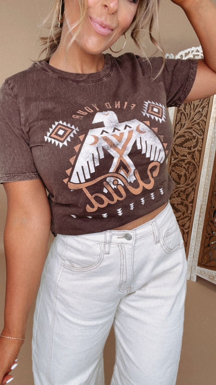 Find Your Wild Graphic Tee,Brown