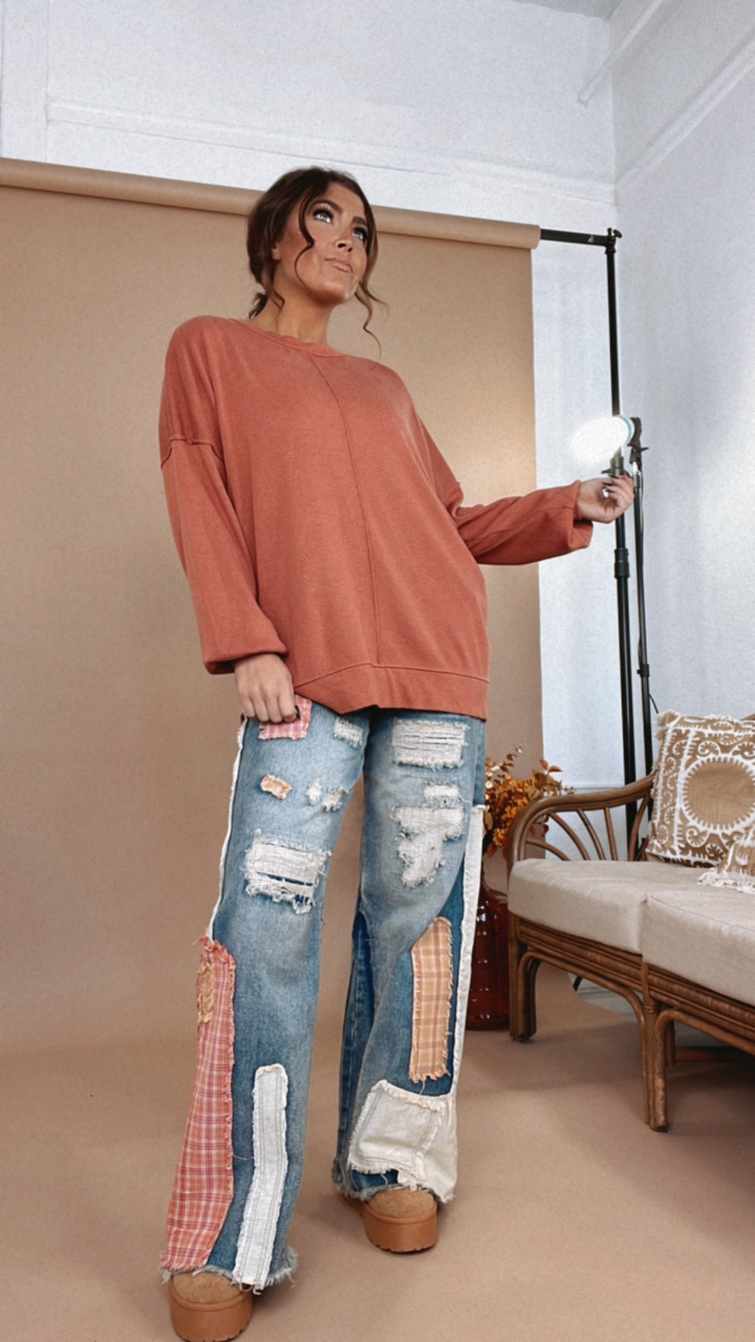 All About You Oversized Knit Sweater , Rust