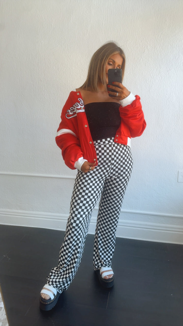 ECB Exclusive : Kickin' It Checkered Pant, White/Black PREORDER shipping 10.1.24