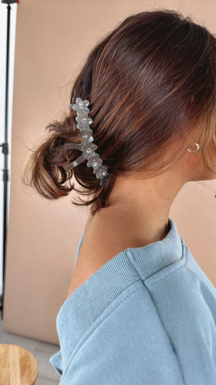 Clear Floral Hair Clip