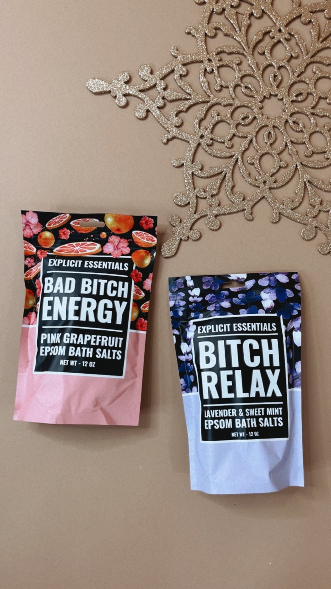 Bad Bitch Energy Bath Salts 12oz Bag Pink Grapefruit