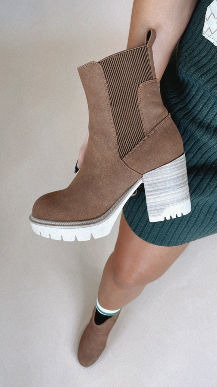 Nova Suede Heeled Bootie