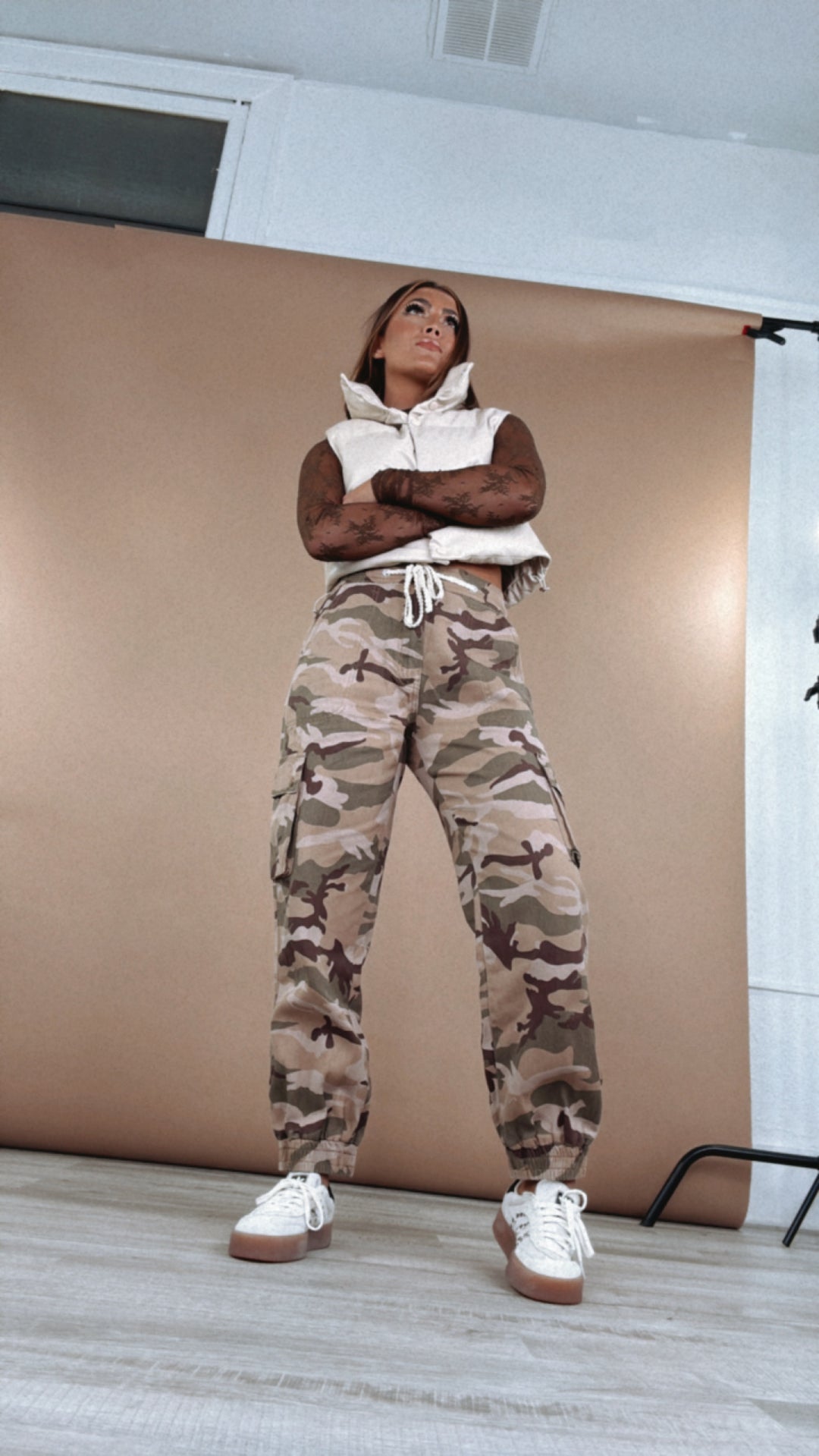 Have Your Attention Beige Camo Jogger