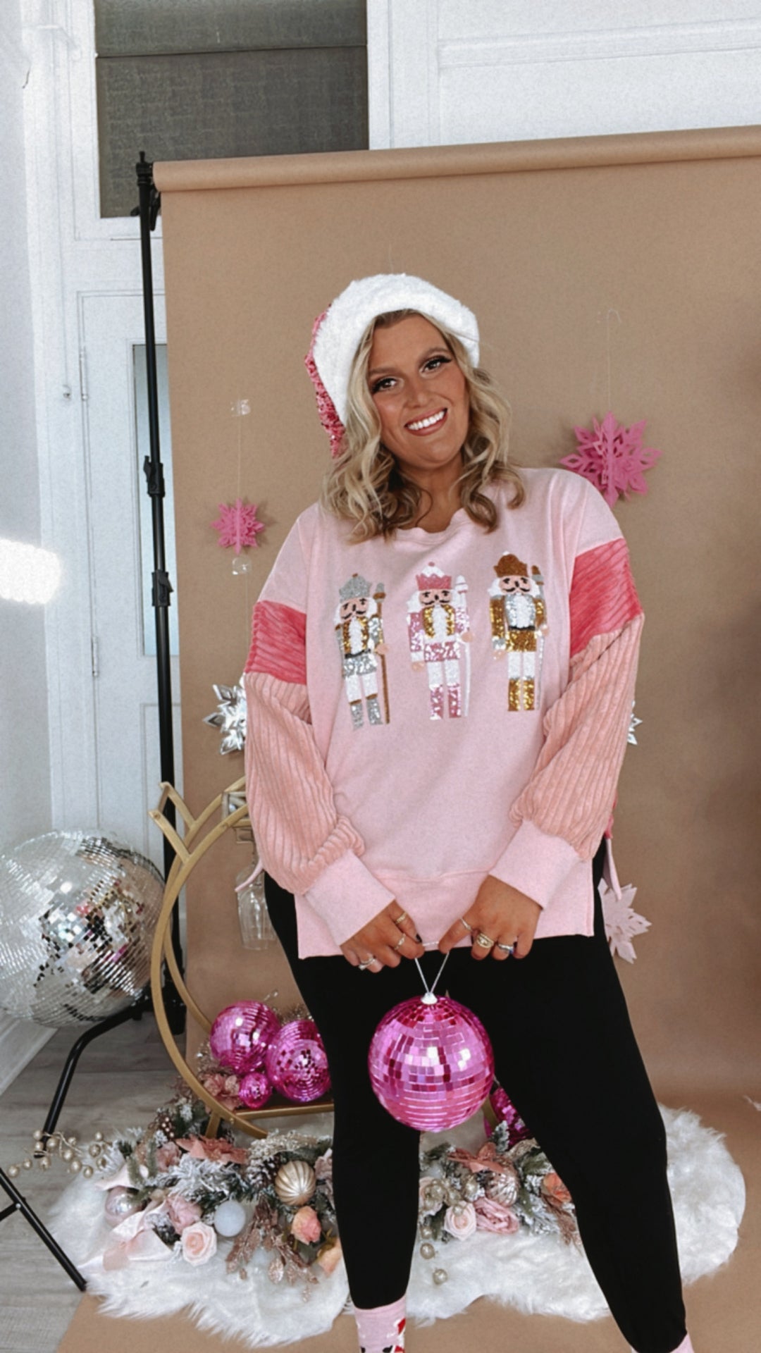 Most Cheer Nutcracker Oversized Sweatshirt, Pink