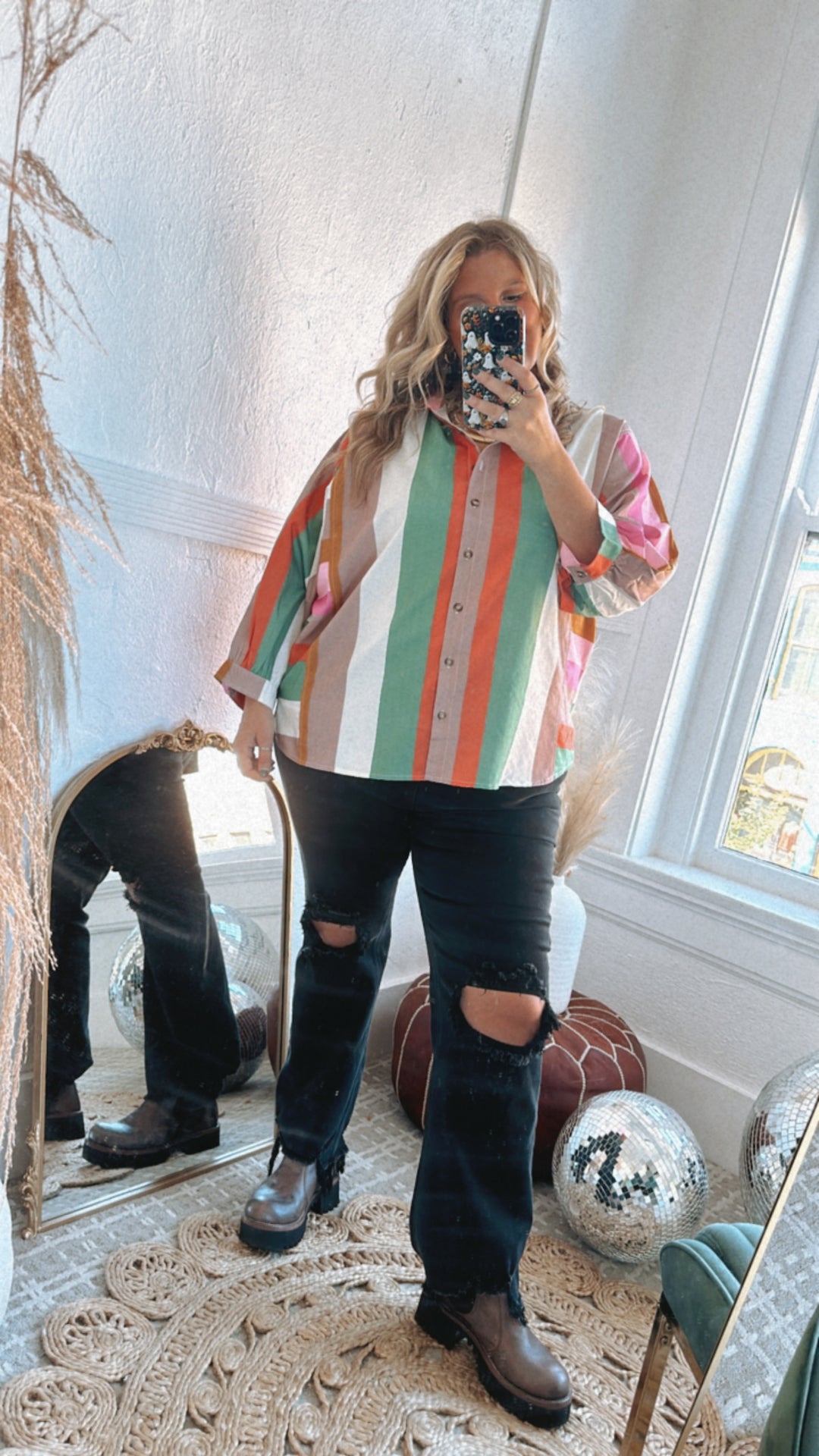 All Retro Multi Color Striped Top