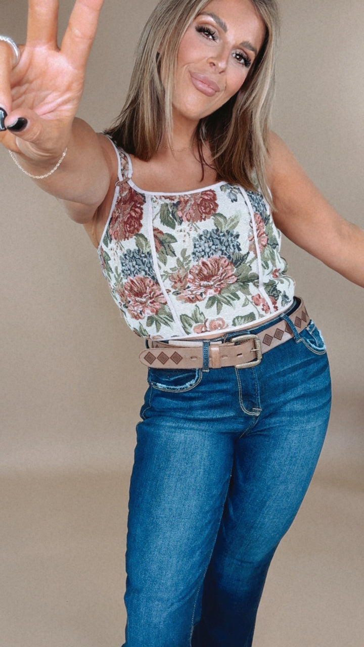 ECB Exclusive: Magnolia Tapestry Crop Tank