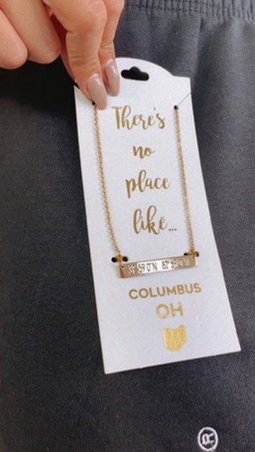 Columbus Bar Necklace , Gold