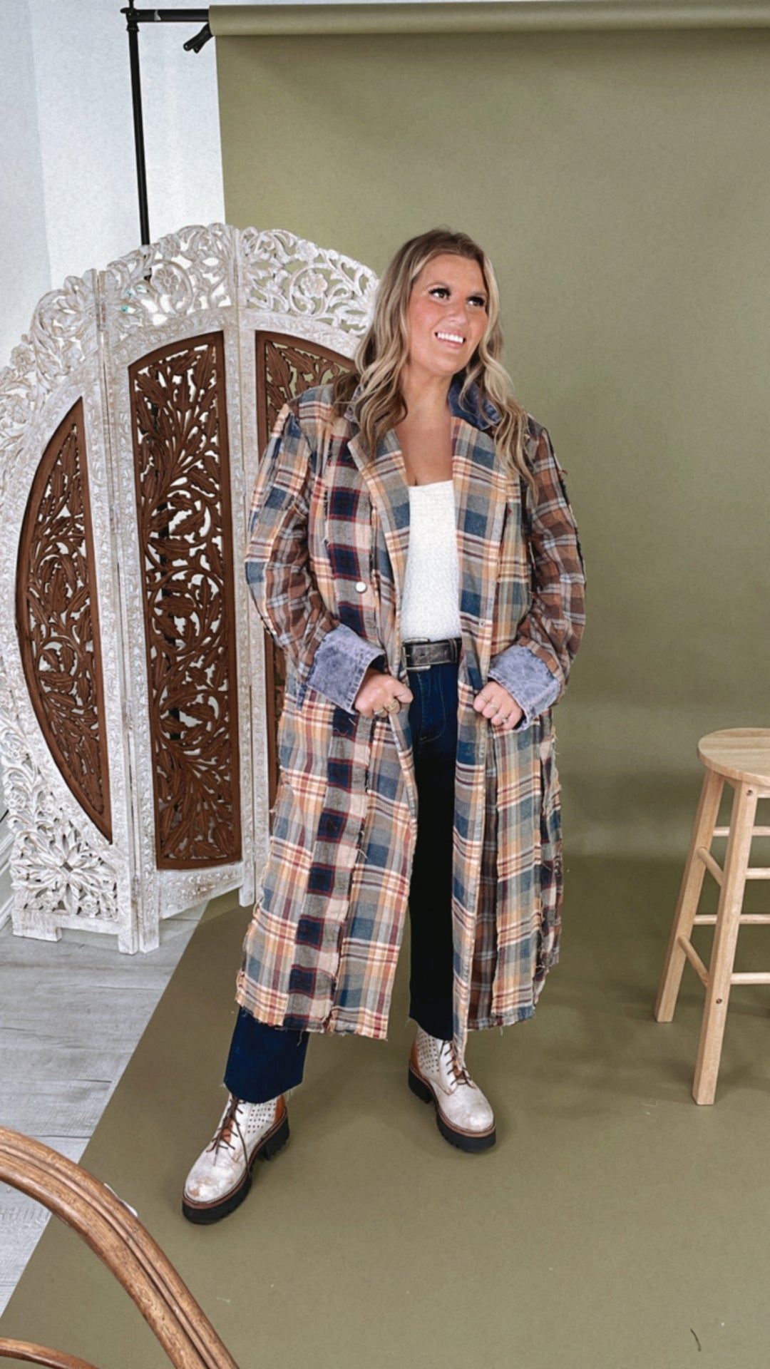 Oli & Hali: Stop & Stare Washed Plaid Jacket