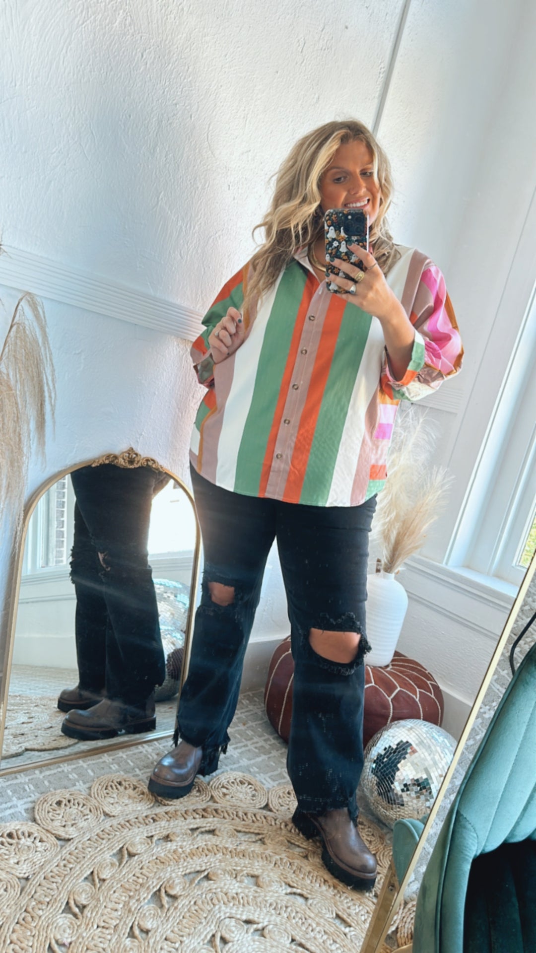 All Retro Multi Color Striped Top