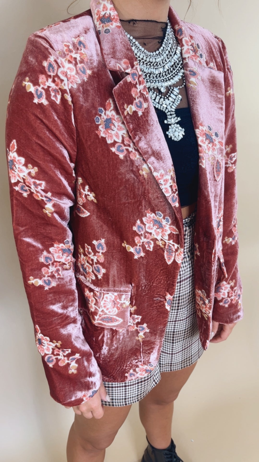 Floral Velvet Blazer