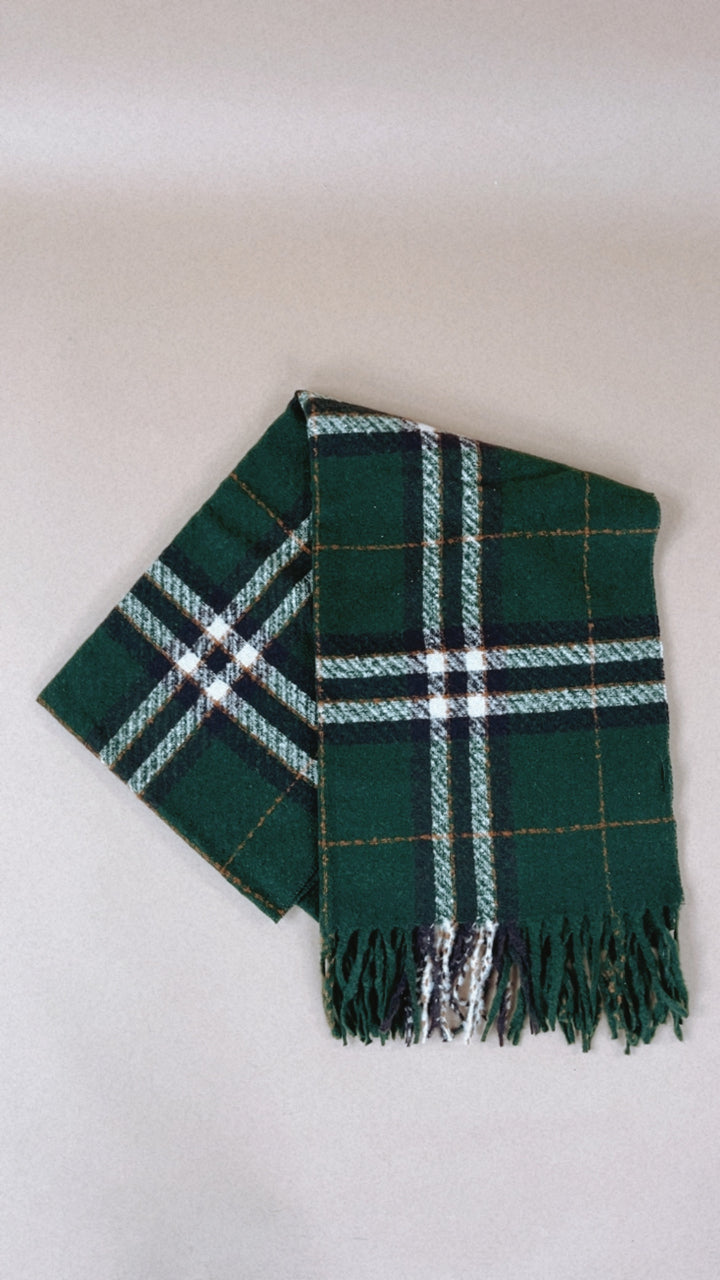 Soft Plaid Scarf, Green