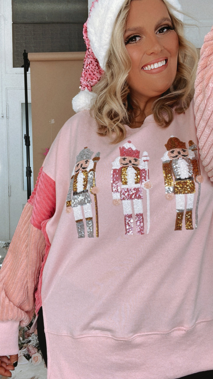 Most Cheer Nutcracker Oversized Sweatshirt, Pink