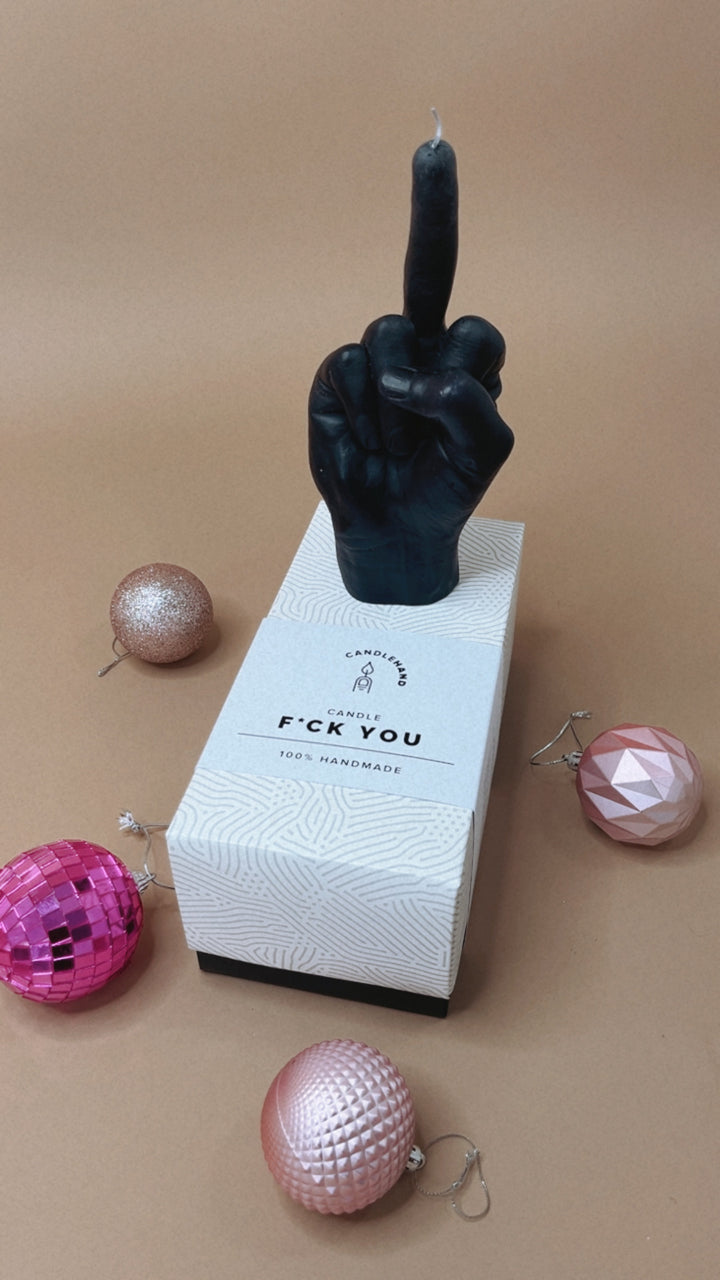 Hand Gesture Candle, Middle Finger Black