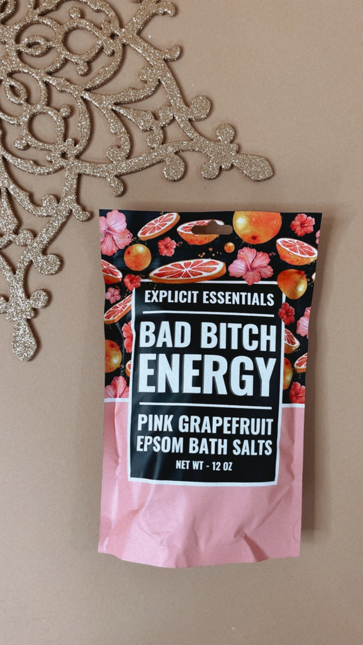 Bad Bitch Energy Bath Salts 12oz Bag Pink Grapefruit