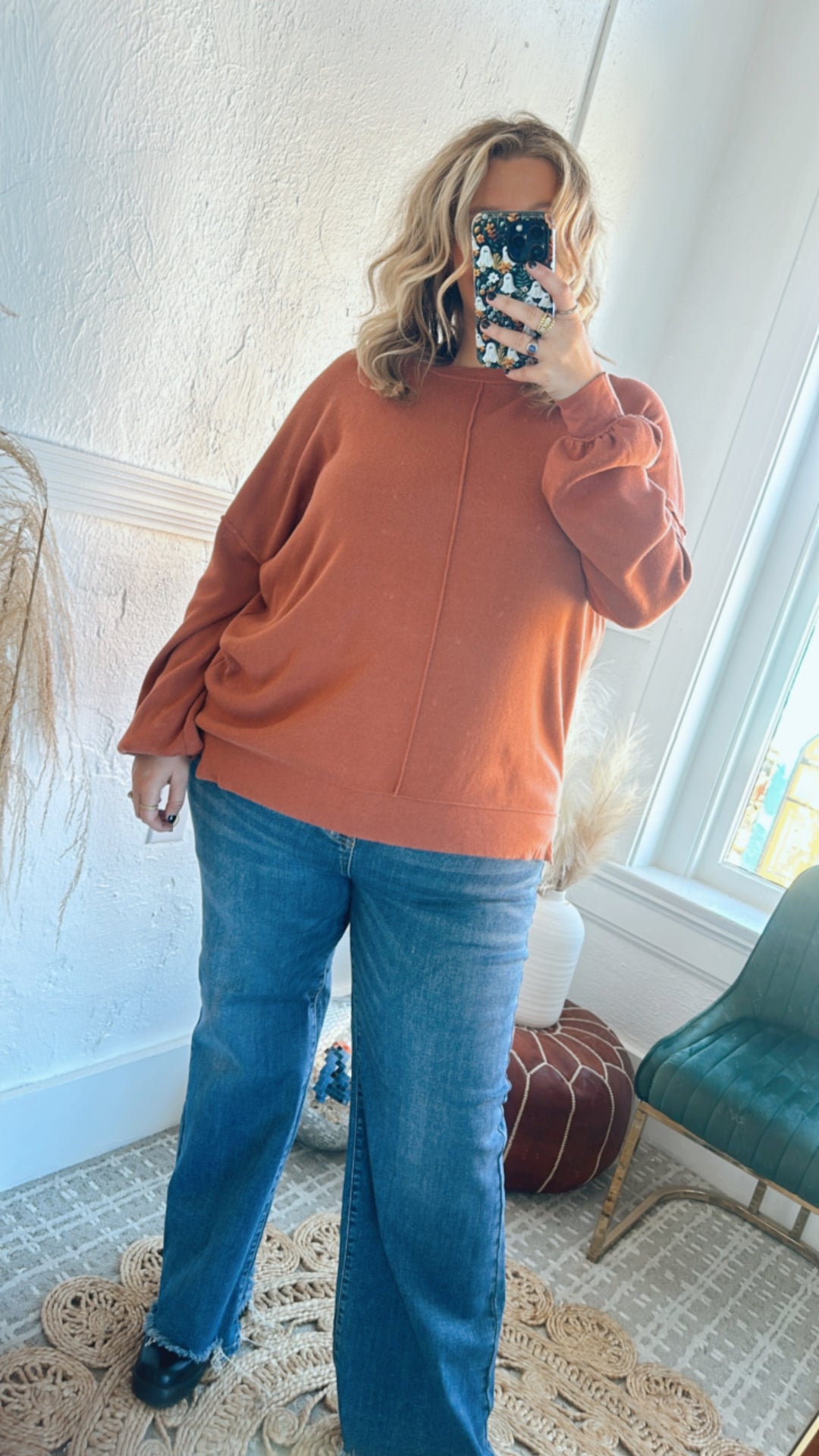 All About You Oversized Knit Sweater , Rust