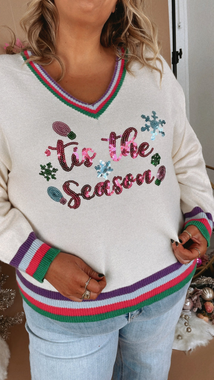 Tis’ The Season Sweater, Cream