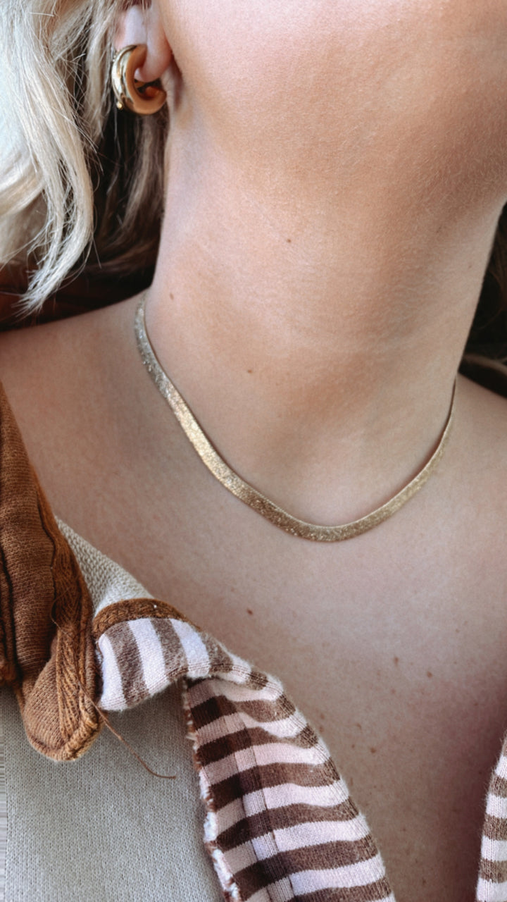 Snake Chain Choker Necklace, Gold